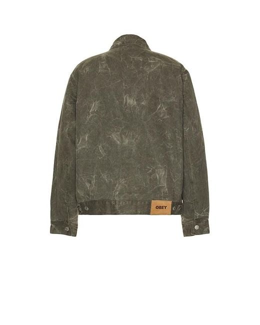 Chaqueta Con Cremallera Workman En Color Verde Talla (También En M, S, Xl/1X) Obey de hombre de color Green