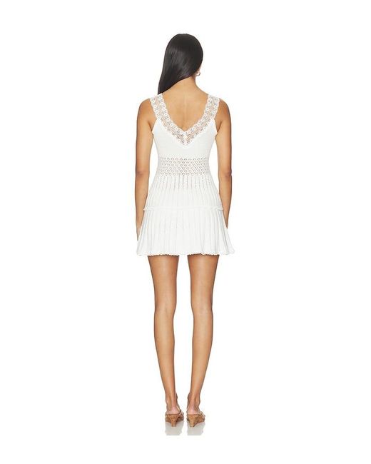 Tularosa White Janis Lace Pointelle Mini Dress