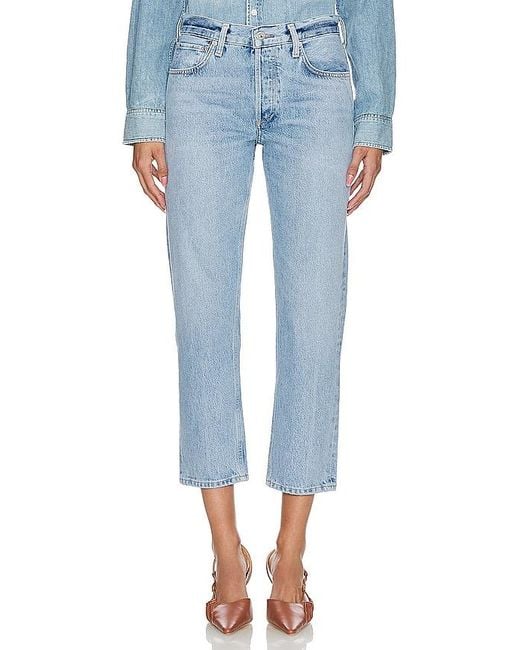 Citizens of Humanity Blue LOW-RISE-JEANS MIT GERADEM BEIN ISLA