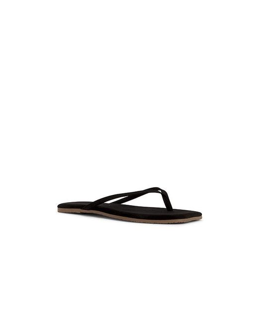 TKEES Black Square Toe Lily Suede Sandal