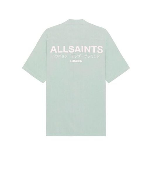 AllSaints Blue Underground Short Sleeve Shirt for men