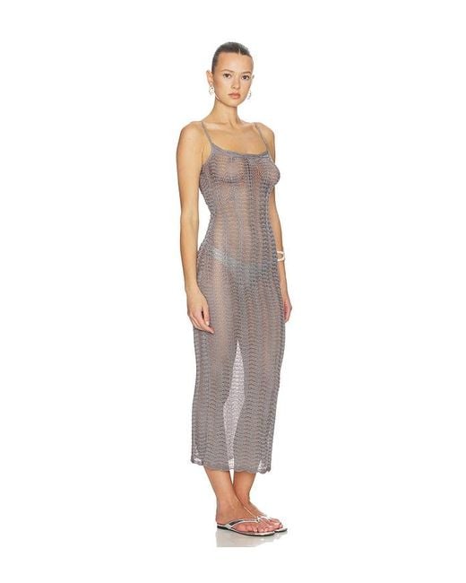 Lovers + Friends Natural Oliviyah Wavy Knit Midi Dress