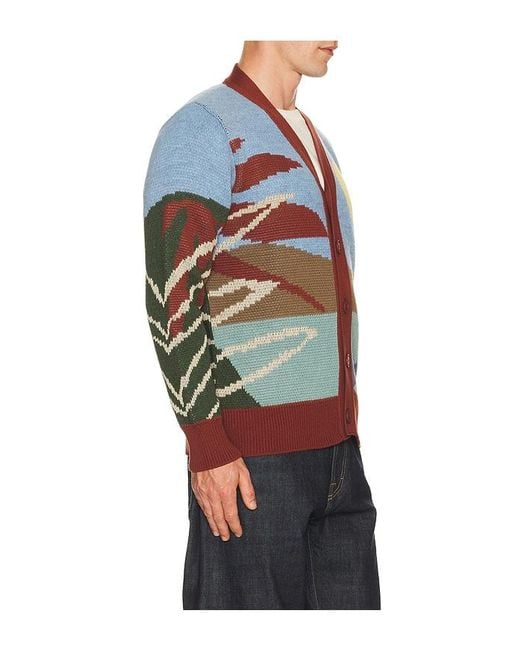 Far Afield Blue Buckley Cardigan Sweater for men
