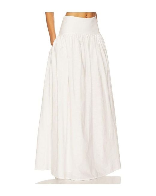 SNDY'S White Nesa Maxi Skirt