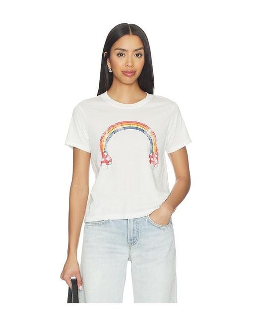 Lauren Moshi White Mushroom Butterfly Baby Tee