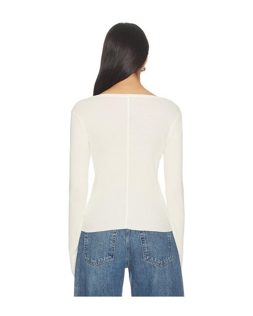 Re/done Blue V Cut Baby Long Sleeve Tee