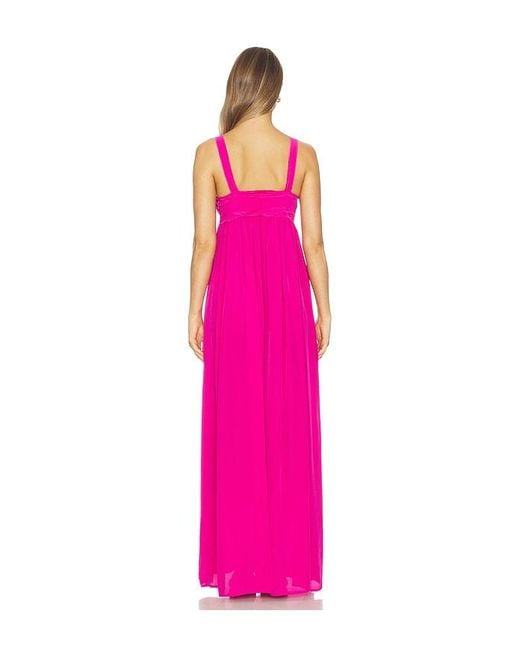 Essentiel Antwerp Pink Jacobean Maxi Babydoll Dress