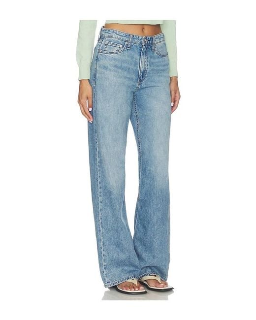 Rag & Bone Blue Featherweight Logan Wide Jeans