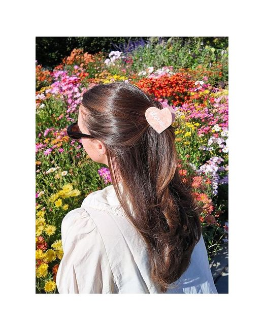 Solar Eclipse Pink Hand-Painted Lover Heart Claw Hair Clip