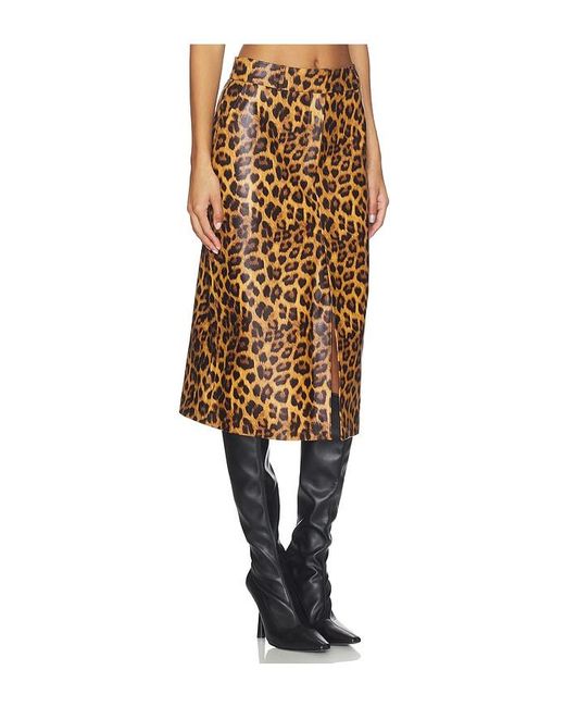 AEXAE Black Leather Maxi Skirt