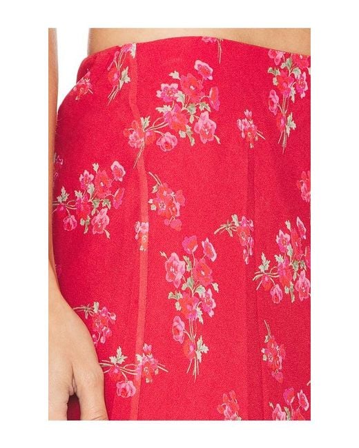 LoveShackFancy Red Darlington Skirt