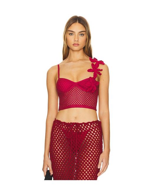Agua Bendita Ziah クロップトップ Red