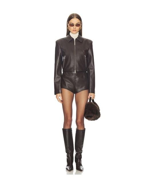 Camila Coelho Black Elia Leather Jacket