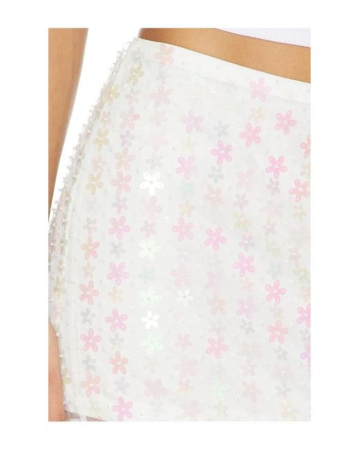 Lovers + Friends White Kensley Sequin Mini Skirt