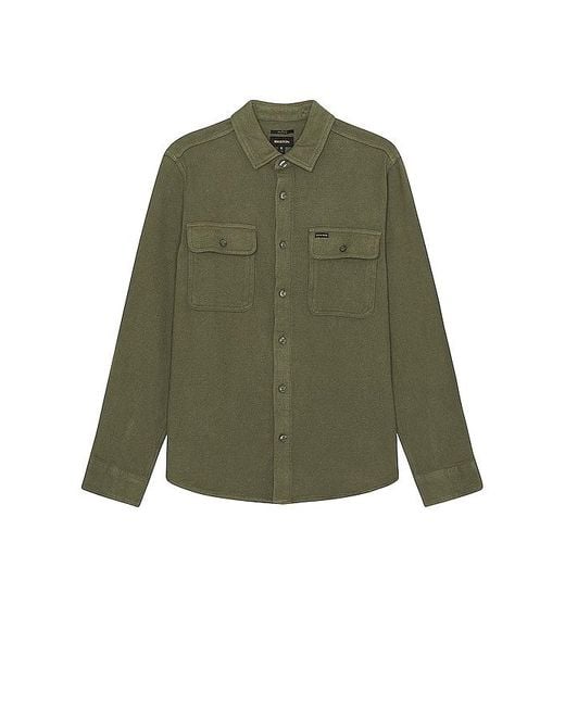 Brixton Green Bowery Textured Loop Twill Overshirt for men