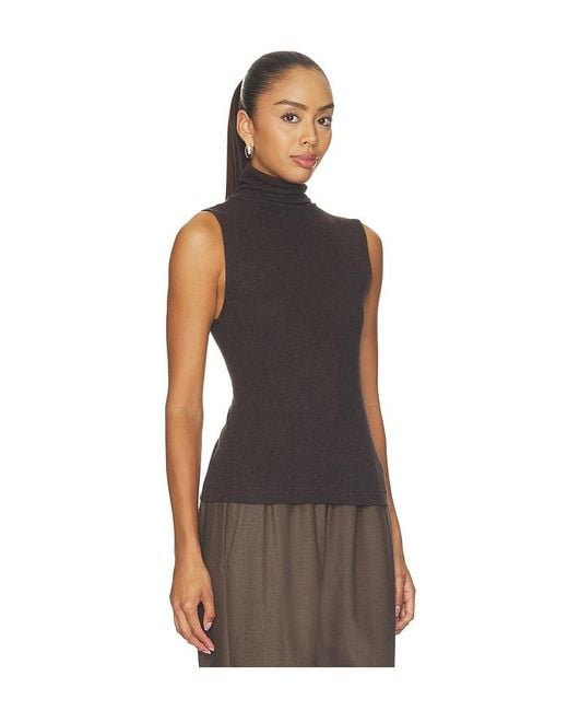 Enza Costa Brown Cashmere Jersey Shell Top