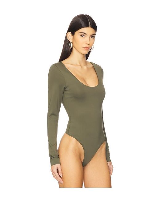 GOOD AMERICAN Blue Sculpting Scoop Long Sleeve Body