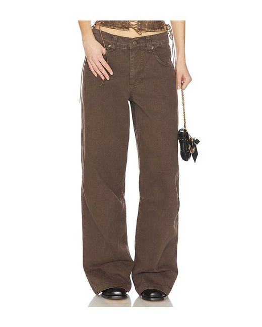 Jaded London Brown Colossus Wide Leg Jeans
