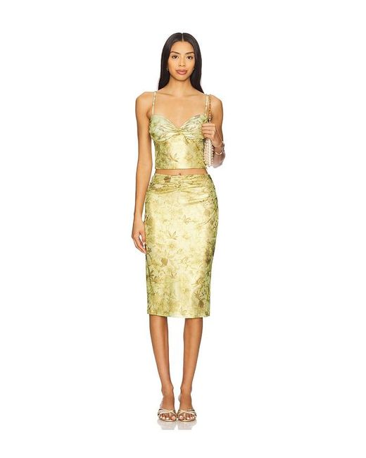 Gcds Yellow Printed Lame Top