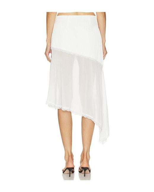 Runaway the Label White Emberly Midi Flounce Skirt