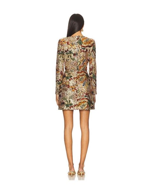 Nadine Merabi Natural Camile Embellished Sequin Long Sleeve Mini Dress