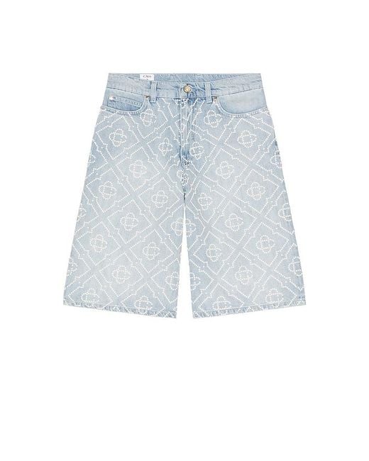 Casablanca Blue Pearl Denim Shorts for men