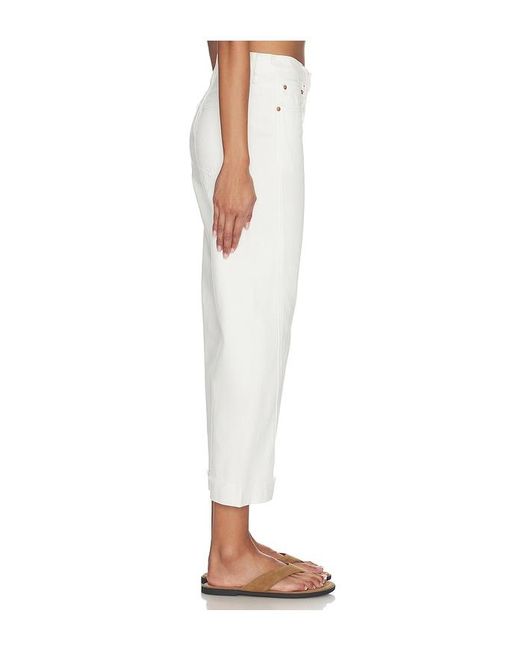 Pistola White Kacey Mid Rise Cuffed Boyfriend Jeans