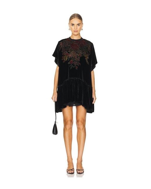 Free People Black Sweet Echoes Mini Dress