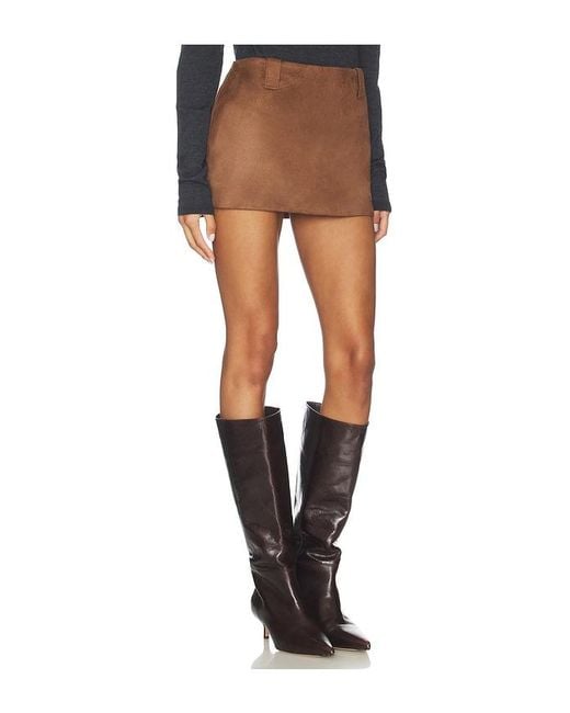 Milkwhite Brown Mini Skirt