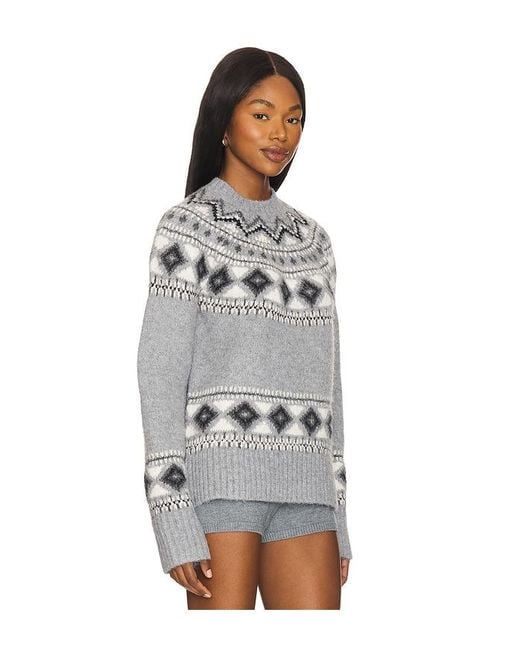 House of Harlow 1960 Gray X Revolve Dalida Fairisle Sweater