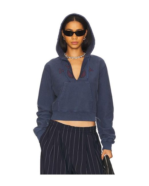 Sudadera Con Gráfico Y Abertura. En Color Azul Marino Talla En Alexander Wang de color Blue