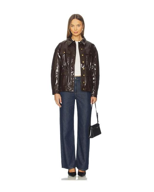 Rag & Bone Black Amy Faux Patent Leather Jacket