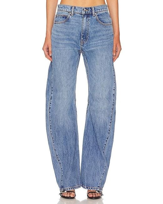 Alexander Wang Blue MIDE-RISE-JEANS MIT WEITEM BEIN SLOUCHY TWISTED