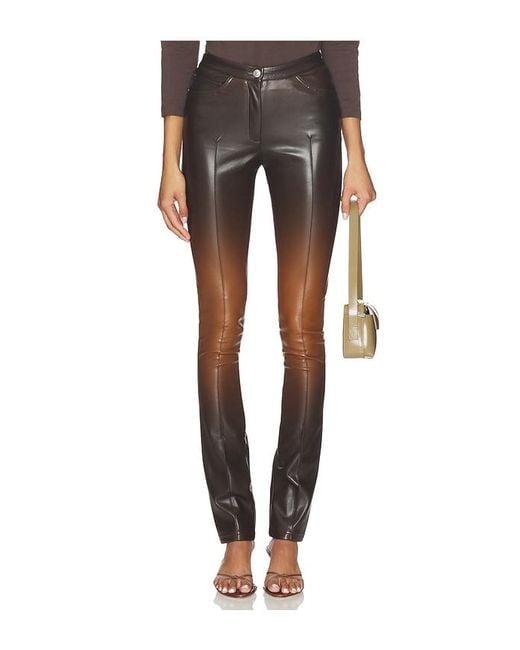 Gcds Gray Zippers Faded Faux Leather Skinny Pant
