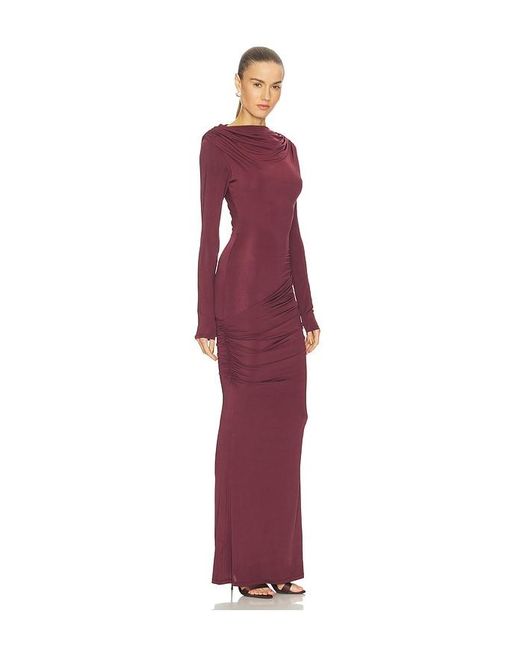Paris Georgia Purple Draped Jersey Dress