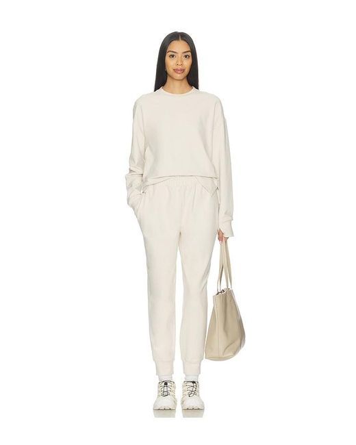 Varley White Brushedrib Slim Cuff 25 Pant