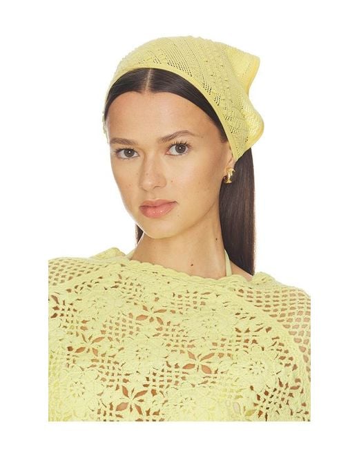 Devon Windsor Yellow Crochet Bandana