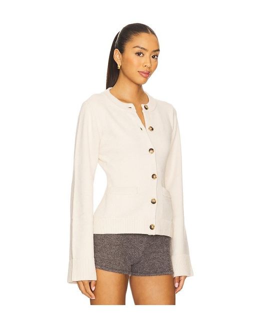 GOOD AMERICAN Natural Button Front Knit Cardigan
