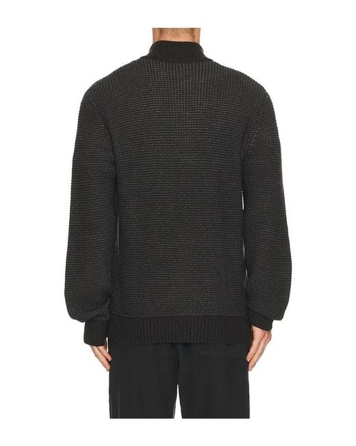 Faherty Brand Black Quarter Button Sweater for men