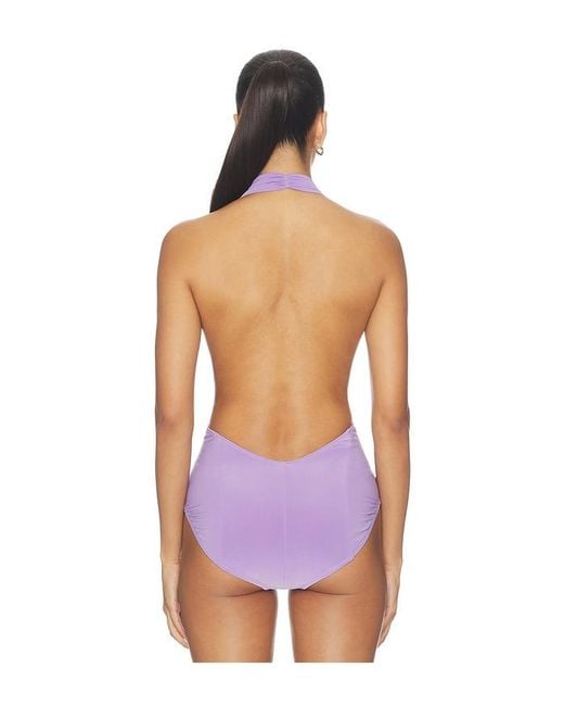 Norma Kamali Purple Wonderwoman Halter Mio
