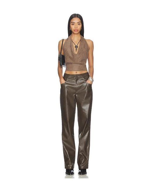 Lamarque Brown X Revolve Ruth Faux Suede Halter Top