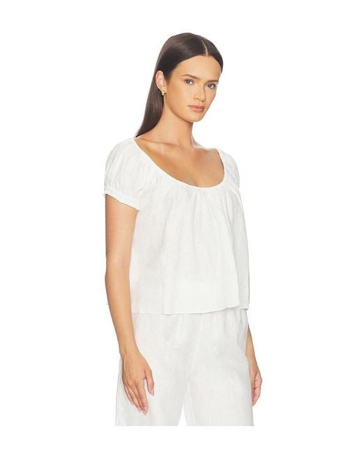 Tularosa White Wilma Linen Top