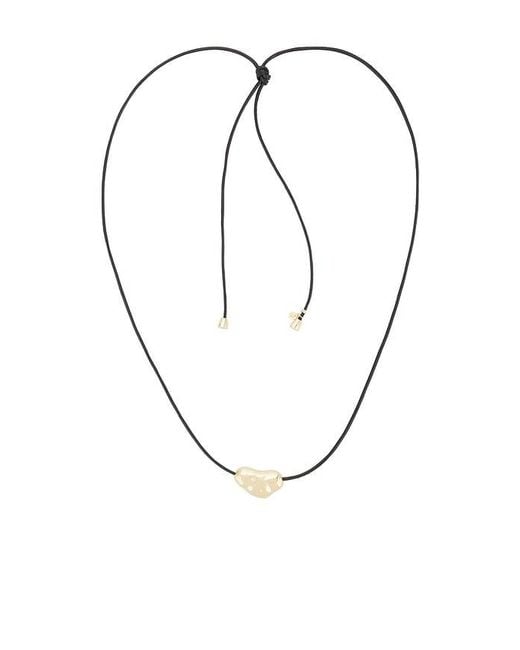 Ettika Metallic Wavy Metal Bolo Cord Necklace