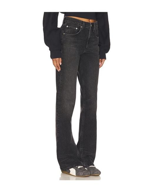 Agolde Black Mid Rise Kick Boot Jeans