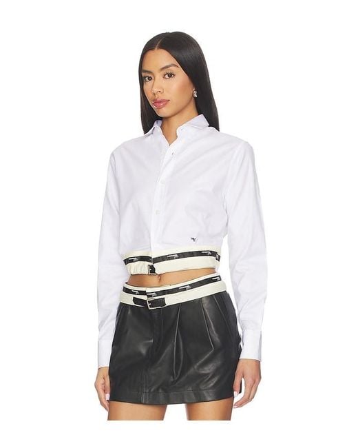 HOMMEGIRLS White Belted Shirt