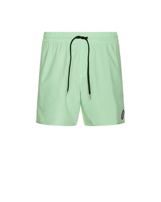 Volcom Green Lido Solid Swim Trunks for men