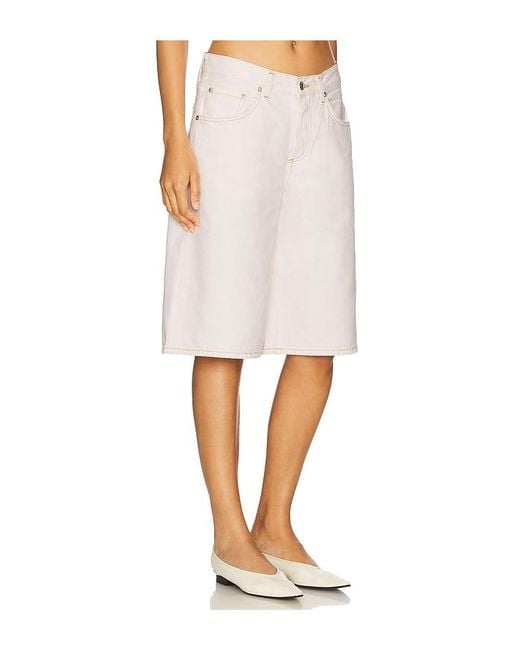 Agolde White Baggy V Short