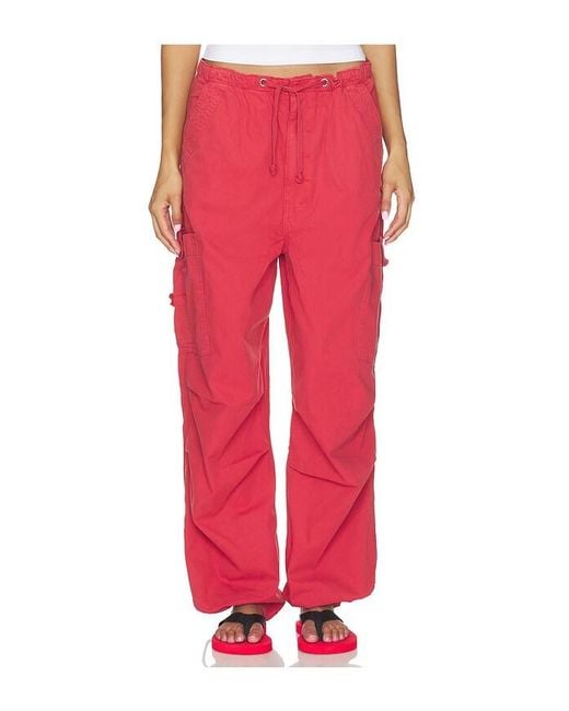Jaded London Red Parachute Trouser