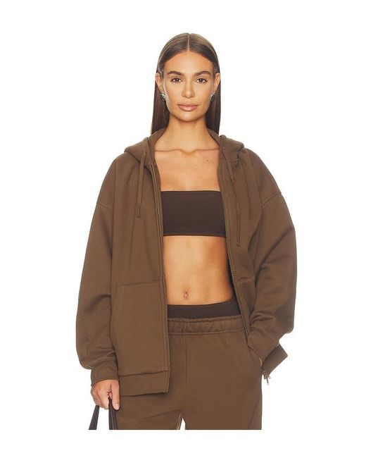 WellBeing + BeingWell Brown Murphy Oversized Full Zip Hoodie