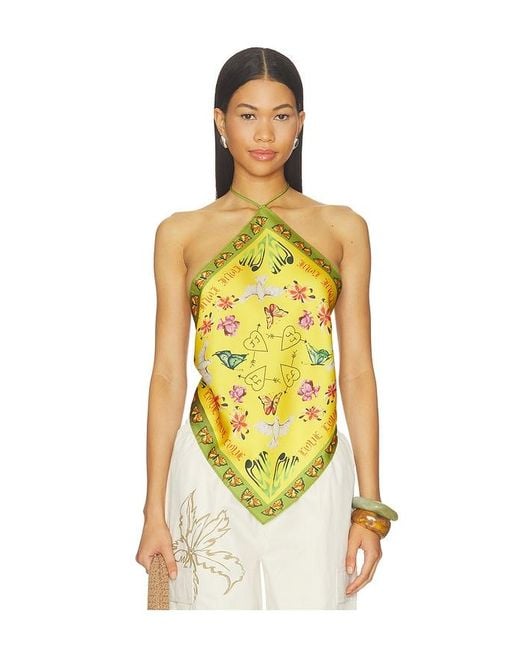 Juliet Johnstone Yellow Bandana Halter Top